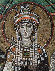 The Empress Theodora on a mosaic from Ravenna